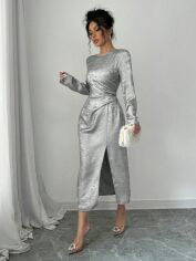 Акція на Сукня осіння жіноча SHEIN GD-00196814 M Срібляста від Rozetka
