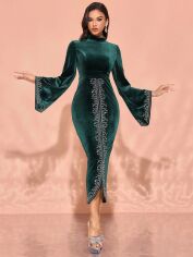 Акція на Сукня осіння жіноча SHEIN GD-00197182 L Темно-зелена від Rozetka