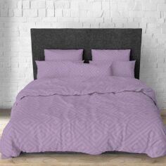 Акція на Комплект постільної білизни SoundSleep Rhomb Purple Полуторний Євро 160х220 см Бязь від Rozetka