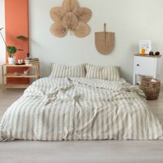 Акція на Комплект турецької постільної білизни SoundSleep Євро 200х220 см Stonewash Wood Aura Бежевий Ранфорс від Rozetka