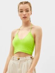 Акція на Топ жіночий Bershka XAZ232897YBDF L Салатовий від Rozetka