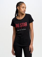 Акція на Футболка бавовняна жіноча Big Star Brunona 906 2XL Чорна від Rozetka