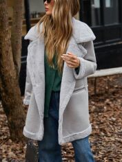 Акція на Куртка демісезонна жіноча SHEIN GD-00199326 S Світло-сіра від Rozetka