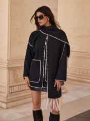 Акція на Пальто жіноче SHEIN GD-00218795 XL Чорне від Rozetka