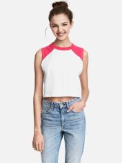 Акція на Топ жіночий H&M XAZ125605TWON XL Біло-рожевий від Rozetka