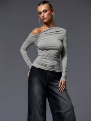 Акція на Лонгслів довгий жіночий SHEIN GD-00223892 L Сірий від Rozetka