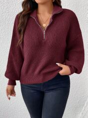 Акція на Джемпер жіночий SHEIN GD-00203025 3XL Бордовий від Rozetka