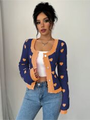 Акція на Кардиган жіночий SHEIN GD-00201258 S Темно-синій від Rozetka