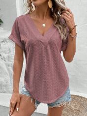 Акція на Футболка довга жіноча SHEIN GD-00226018 S Світло-фіолетова від Rozetka