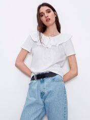 Акція на Блузка жіноча Zara XAZ265052HAMG M Біла від Rozetka