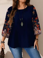 Акція на Блузка жіноча SHEIN GD-00225600 5XL Різнокольорова від Rozetka
