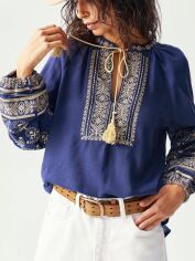 Акція на Блузка жіноча SHEIN GD-00221872 M Синя від Rozetka