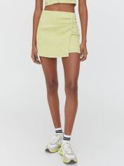 Акція на Спідниця-шорти міні літня жіноча Pull & Bear XAZ475966MEOX L Салатова з білим від Rozetka
