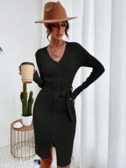 Акція на Сукня осіння жіноча SHEIN GD-00212009 L Чорна від Rozetka