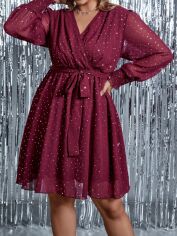 Акція на Сукня осіння жіноча SHEIN GD-00201259 2XL Бордова від Rozetka