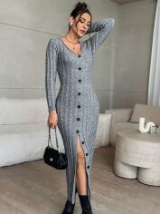 Акція на Сукня осіння жіноча SHEIN GD-00193803 S Сіра від Rozetka