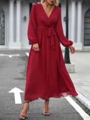 Акція на Сукня осіння жіноча SHEIN GD-00199545 XL Бордова від Rozetka