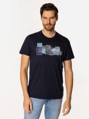 Акція на Футболка бавовняна довга чоловіча Lee Cooper Denim-1160 L Темно-синя від Rozetka