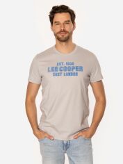 Акція на Футболка бавовняна довга чоловіча Lee Cooper East London3-1160 2XL Бежева від Rozetka