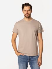 Акція на Футболка бавовняна довга чоловіча Lee Cooper Simple-1180 S Бежева від Rozetka