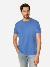 Акція на Футболка бавовняна довга чоловіча Lee Cooper Henley2-1160 XL Синя від Rozetka