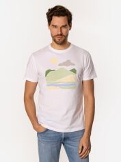 Акція на Футболка бавовняна довга чоловіча Lee Cooper Landscape-1145 2XL Біла від Rozetka
