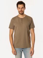 Акція на Футболка бавовняна довга чоловіча Lee Cooper Henley-1160 2XL Хакі від Rozetka