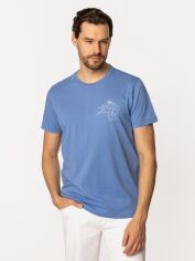 Акція на Футболка бавовняна довга чоловіча Lee Cooper Summer-1145 2XL Синя від Rozetka