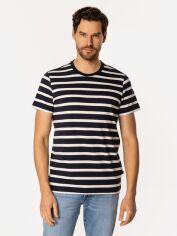Акція на Футболка бавовняна довга чоловіча Lee Cooper Stripes3-4180 M Темно-синя від Rozetka