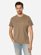 Акція на Футболка бавовняна довга чоловіча Lee Cooper Obutch-875 L Коричнева від Rozetka