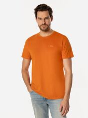 Акція на Футболка бавовняна довга чоловіча Lee Cooper Obutch-875 XL Оранжева від Rozetka