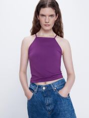 Акція на Топ жіночий Zara XAZ264942ACYX L Фіолетовий від Rozetka