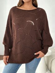 Акція на Джемпер жіночий SHEIN GD-00193553 1XL Коричневий від Rozetka