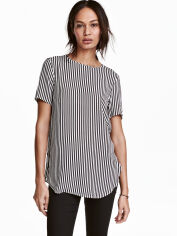 Акція на Футболка H&M 0444261_смужка 32 Біла з чорним від Rozetka