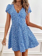 Акція на Плаття коротке літнє жіноче SHEIN GD-00217872 S Синє від Rozetka