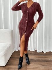 Акція на Сукня осіння жіноча SHEIN GD-00199080 S Коричнева від Rozetka