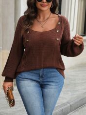 Акція на Джемпер жіночий SHEIN GD-00193566 1XL Коричневий від Rozetka