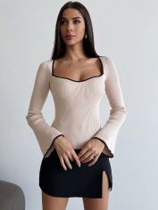 Акція на Джемпер жіночий SHEIN GD-00212025 S Кремовий від Rozetka