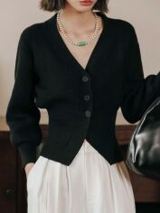 Акція на Кардиган жіночий SHEIN GD-00214956 S Чорний від Rozetka
