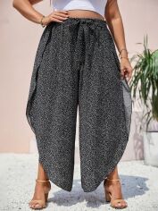 Акція на Штани жіночі SHEIN GD-00198559 3XL Чорні з білим від Rozetka