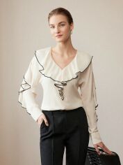 Акція на Блуза жіноча SHEIN GD-00198452 XS Кремова від Rozetka