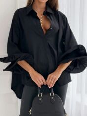 Акція на Блузка жіноча SHEIN GD-00211524 S Чорна від Rozetka