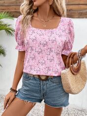 Акція на Блузка жіноча SHEIN GD-00218544 S Рожева від Rozetka