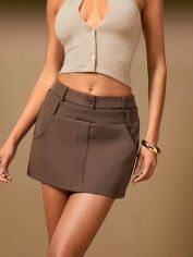 Акція на Спідниця літня жіноча SHEIN GD-00222975 XS Коричнева від Rozetka