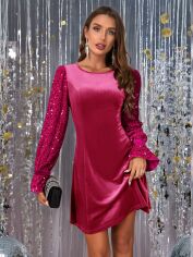 Акція на Плаття вечірнє коротке літнє жіноче SHEIN GD-00224744 M Фуксія від Rozetka