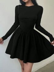 Акція на Сукня осіння жіноча SHEIN GD-00227426 1XL Чорна від Rozetka