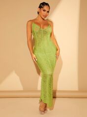 Акція на Сукня осіння жіноча SHEIN GD-00193436 S Лайм від Rozetka