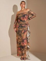 Акція на Сукня осіння жіноча SHEIN GD-00223568 1XL Комбінована від Rozetka
