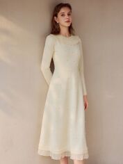Акція на Сукня осіння жіноча SHEIN GD-00227201 XS Кремова від Rozetka