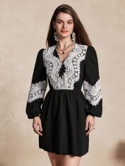Акція на Плаття коротке осіннє жіноче SHEIN GD-00194948 S Чорне від Rozetka